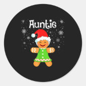 Auntie Gingerbread Family Matching Christmas Women Runder Aufkleber (Vorderseite)