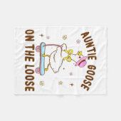 Auntie Goose On The Loose Funny Birthday Matching Fleecedecke (Vorderseite (Horizontal))