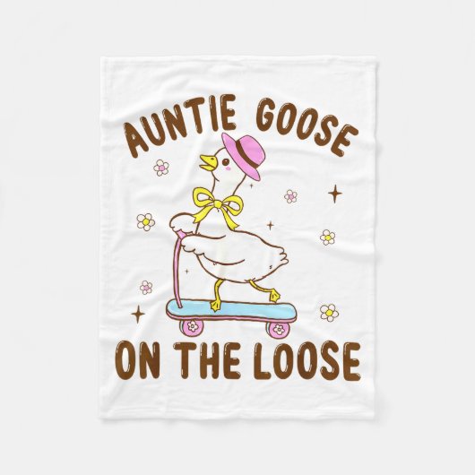 Auntie Goose On The Loose Funny Birthday Matching Fleecedecke (Vorderseite)
