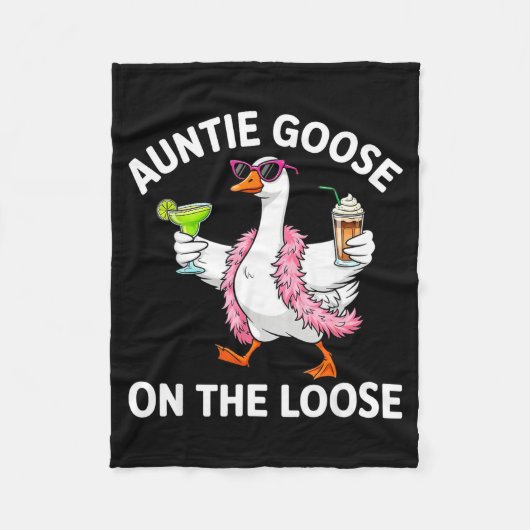 Auntie Goose On The Loose Funny Goose Gles St Patr Fleecedecke (Vorderseite)