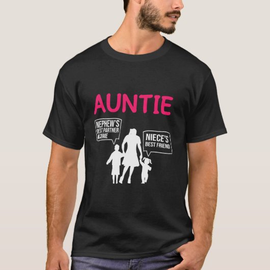 Auntie Is The Best Family Members Niece And Nephew T-Shirt (Vorderseite)