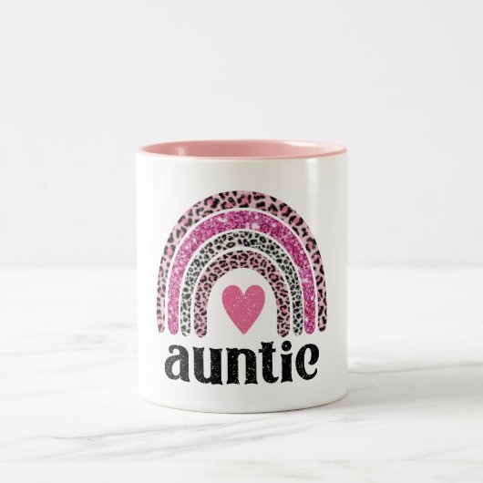 Auntie Leopard Rainbow Zweifarbige Tasse (Mittel)