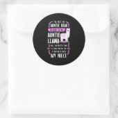 Auntie Llama Runder Aufkleber (Tasche)