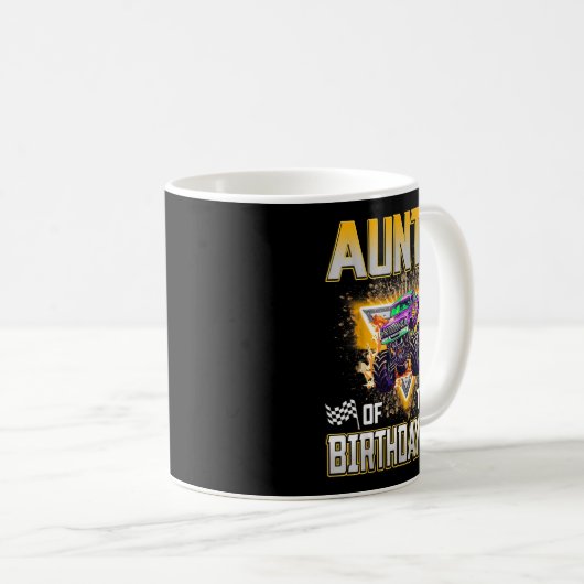 Auntie Of The Birthday Boy Monster Truck Birthday Kaffeetasse (VorderseiteRechts)