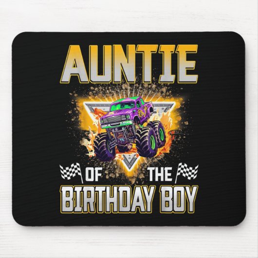 Auntie Of The Birthday Boy Monster Truck Birthday Mousepad (Vorne)