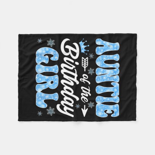 Auntie Of The Birthday Girl Snowflakes Winter Chri Fleecedecke (Vorderseite (Horizontal))