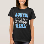 Auntie Of The Birthday Girl Snowflakes Winter Chri T-Shirt (Vorderseite)