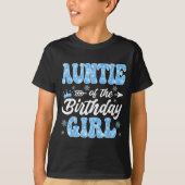 Auntie Of The Birthday Girl Snowflakes Winter Chri T-Shirt (Vorderseite)
