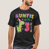 Auntie of the Three Rex Birthday Dinosaur Family M T-Shirt (Vorderseite)