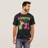 Auntie of the Three Rex Birthday Dinosaur Family M T-Shirt (Vorne ganz)