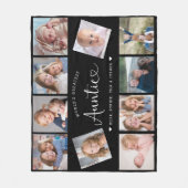 Auntie Photo Collage Script Cute Heart Modern Fleecedecke (Vorderseite)