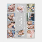 Auntie Photo Collage Script Cute Heart Modern Fleecedecke (Vorderseite)