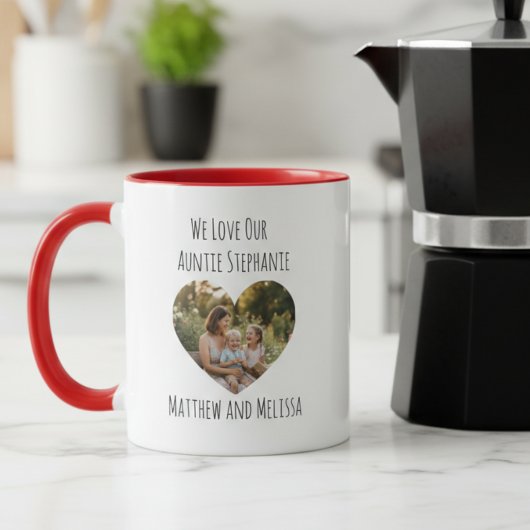 Auntie Photo Heart Tasse
