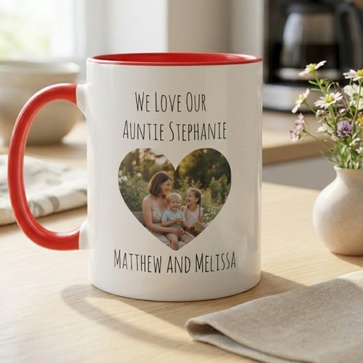 Auntie Photo Heart Tasse