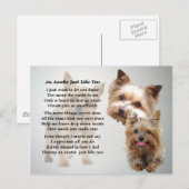 Auntie Poem - Yorkshire Terrier Postkarte (Vorne/Hinten)