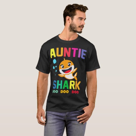 Auntie Shark Auntie Shark Lover Familienmutter Da T-Shirt (Vorne ganz)