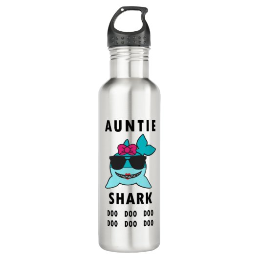 AUNTIE SHARK DOO DOO DOO EDELSTAHLFLASCHE (Vorderseite)