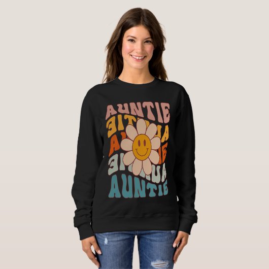 Auntie Smiling Flower Cute Aunt Niece Nephew Idea Sweatshirt (Vorne ganz)