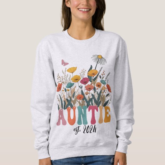 Auntie Sweatshirt, Custom, Promoted to Aunt Sweatshirt (Vorderseite)