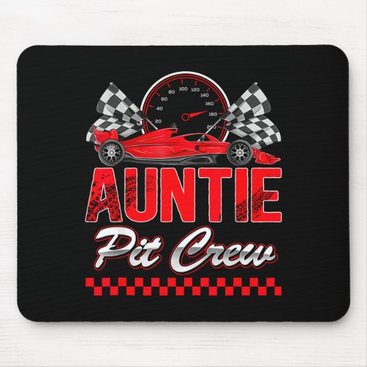 Auntie T Crew Racing Family Race Car Birthday Boy Mousepad (Vorne)