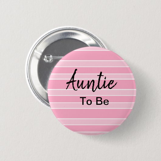 Auntie To Be Pink Baby Shower Button (Vorne & Hinten)