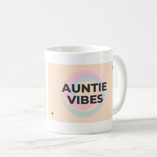 Auntie Vibes Mug – Pastel Abstract Aesthetic Kaffeetasse (VorderseiteRechts)