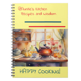 @Auntie's Kitchen Recipes Spiral Notebook Notizblock
