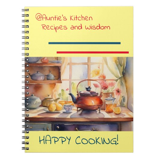 @Auntie's Kitchen Recipes Spiral Notizbuch Notizblock (Vorderseite)