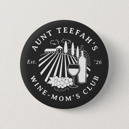 Auntie's Wine Club For Moms T-Shirt - White Button (Vorderseite)