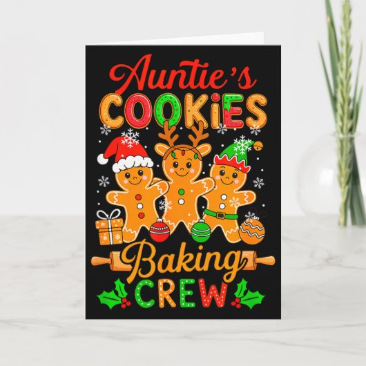 Auntie's Xmas Cookie Baking Crew Funny Baker Ginge Karte (Vorderseite)