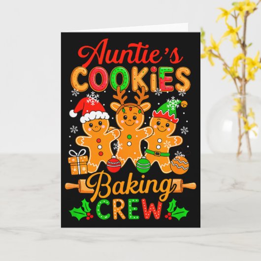Auntie's Xmas Cookie Baking Crew Funny Baker Ginge Karte (Gelbe Blume)