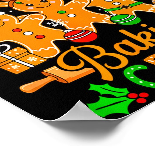 Auntie's Xmas Cookie Baking Crew Funny Baker Ginge Poster (Ecke)