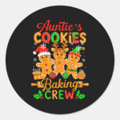 Auntie's Xmas Cookie Baking Crew Funny Baker Ginge Runder Aufkleber (Vorderseite)