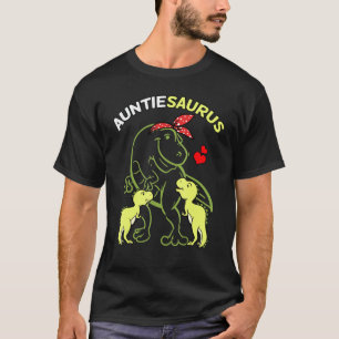 Auntiesaurus Auntie 2 Kinder Dinosaurier Tante Unc T-Shirt