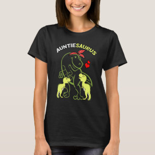Auntiesaurus Auntie 2 Kinder Dinosaurier Tante Unc T-Shirt