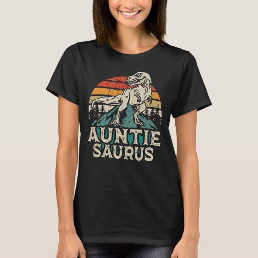 Auntiesaurus Dinosaur T Rex Auntie Saurus Funny T-Shirt (Vorderseite)