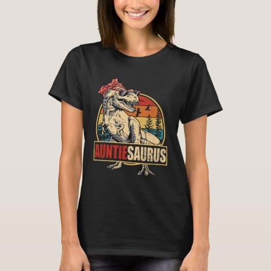 Auntiesaurus Rex Dinosaur Aunt Saurus Family Match T-Shirt (Vorderseite)