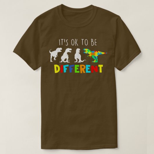 Auntiesaurus T Re Dinosaur It's Ok To Be Differen T-Shirt (Design vorne)