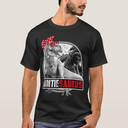 Auntiesaurus T-Rex Auntie Dinosaur T-Shirt (Vorderseite)