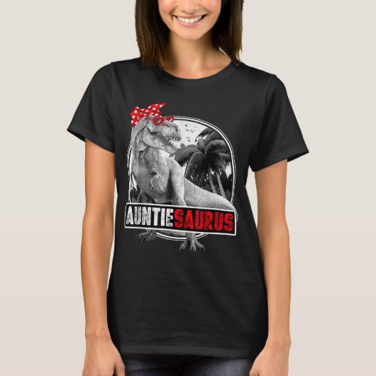 Auntiesaurus T-Rex Auntie Dinosaur T-Shirt (Vorderseite)