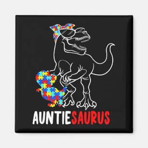 Auntiesaurus T Rex Dinosaur Autismus-Bewusstsein A Magnet