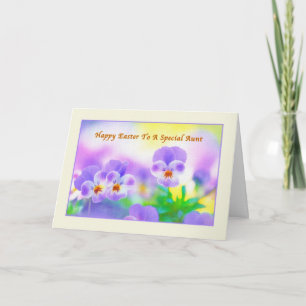 Aunt's Easter card with Pansies Feiertagskarte