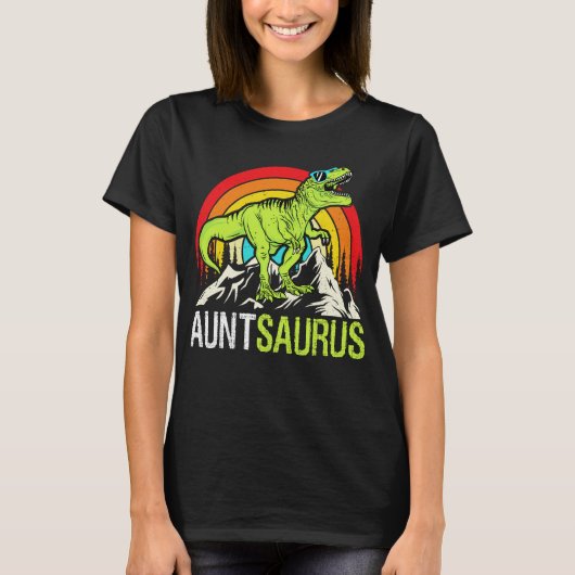 Auntsaurus Dinosaur T Rex Tante Saurus Matching T-Shirt (Vorderseite)