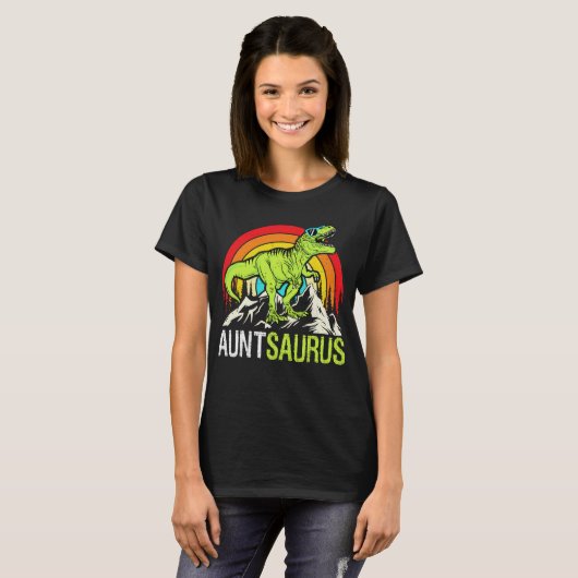 Auntsaurus Dinosaur T Rex Tante Saurus Matching T-Shirt (Vorne ganz)