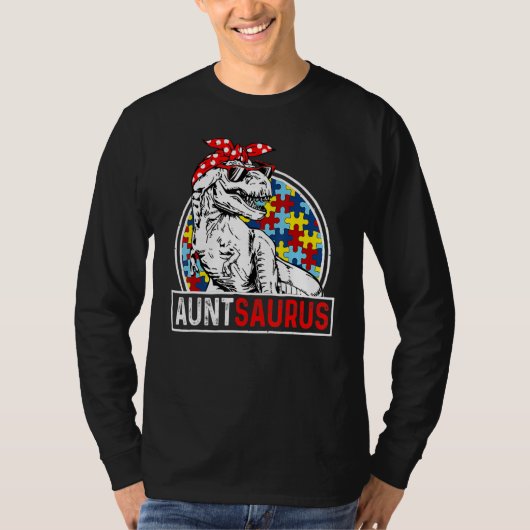 Auntsaurus Rex Dinosaur Autism Aunt Saurus Family  T-Shirt (Vorderseite)