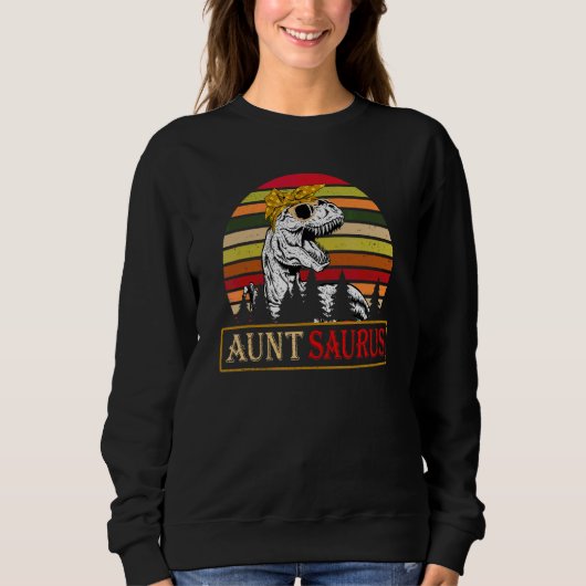 Auntsaurus Rex Dinosaur Tunt Saurus Familienmütter Sweatshirt (Vorderseite)