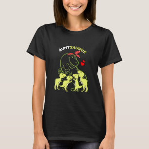 Auntsaurus Tante 4 Kinder Dinosaurier Familientag T-Shirt