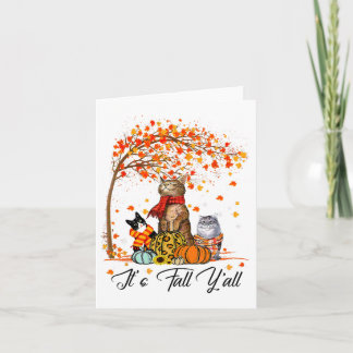 Auntumn Cat It's Fall Y'all Pumpkins Herbsthalbier Karte