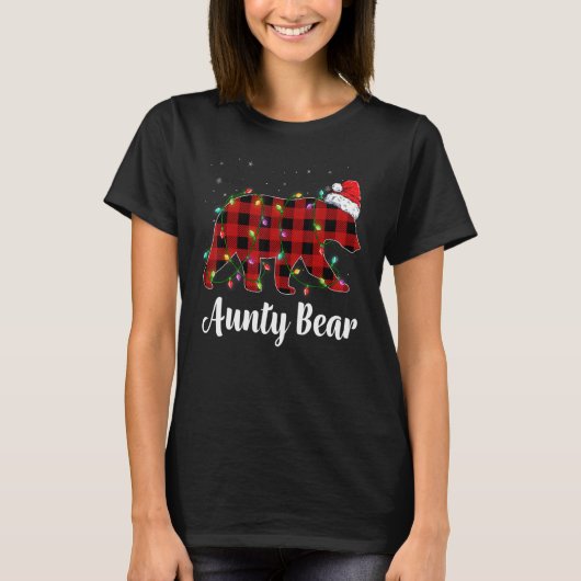 Aunty Bear Buffalo Red Plaid Matching Family Chris T-Shirt (Vorderseite)