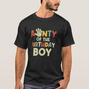 Aunty des Geburtstags Junge Hi 5 Jahre alt T-Shirt